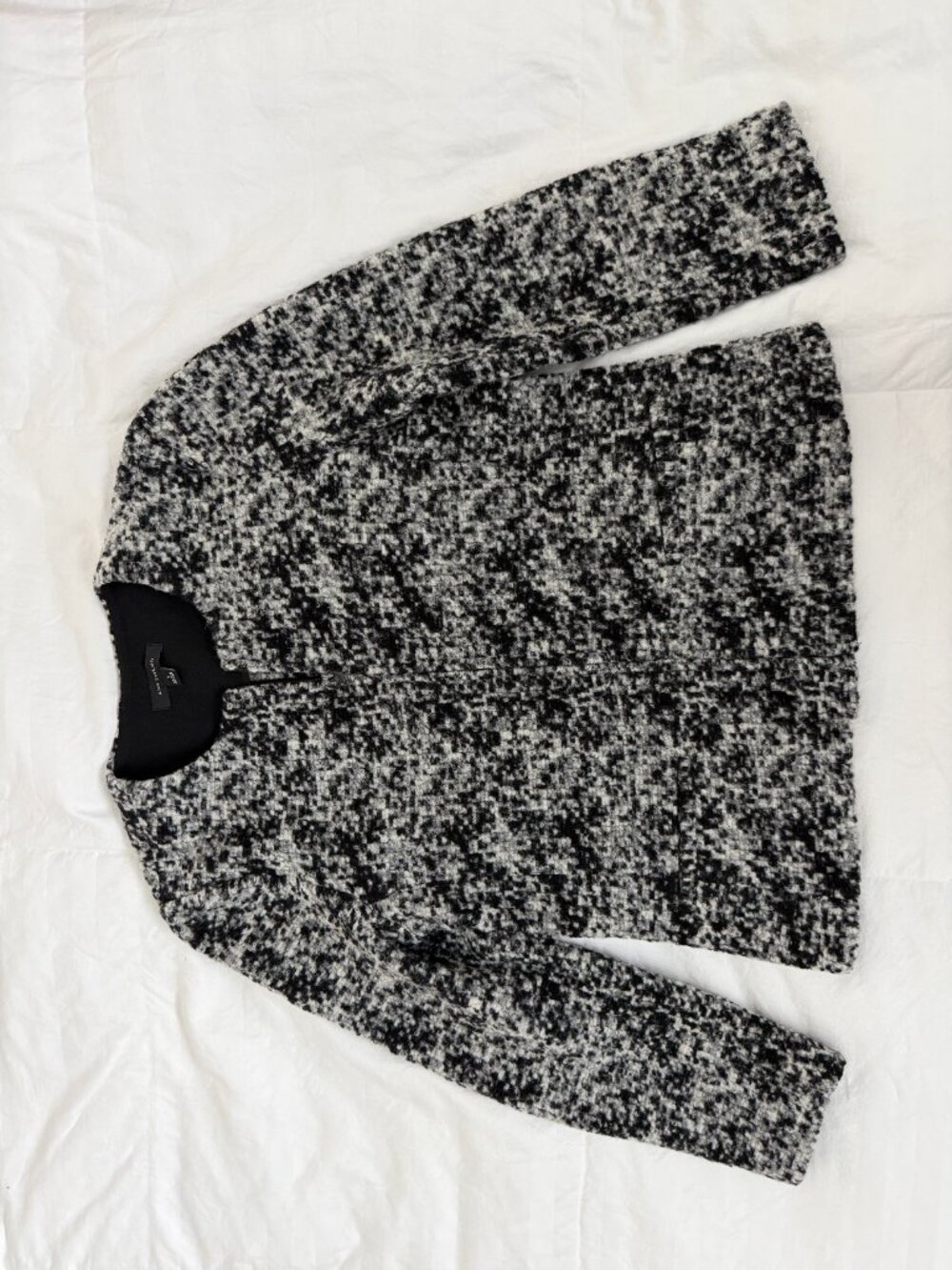 Ann Taylor Black and White Wool Cropped Jacket Size Small
